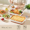 MALACASA Baking Dish 4.8 Qt Ceramic Casserole & Lasagna Pan,