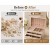 White Leather Jewelry Storage Box with Three Layers and Removable