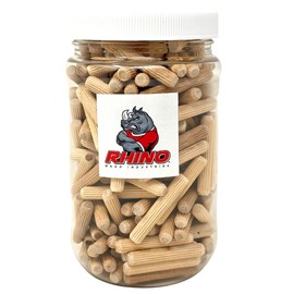 Rhino Wood Industries 200 Pack Dowel Pins (1/4" x 1 1/2" Jar Pack)