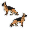 2 x 10cm German Shepherd Alsatian Vinyl Stickers - Dog