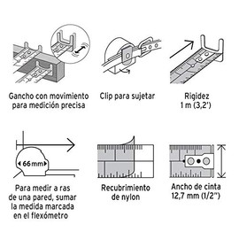 Truper FH-3ME, Flexmetro contra impacto, graduacin mtrica, 3 m, 13 mm                                                                                 