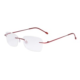 Eyekepper Gafas de lectura sin marco para mujer, lectores ligeros sin montura para mujer, Rojo, 3.00 US