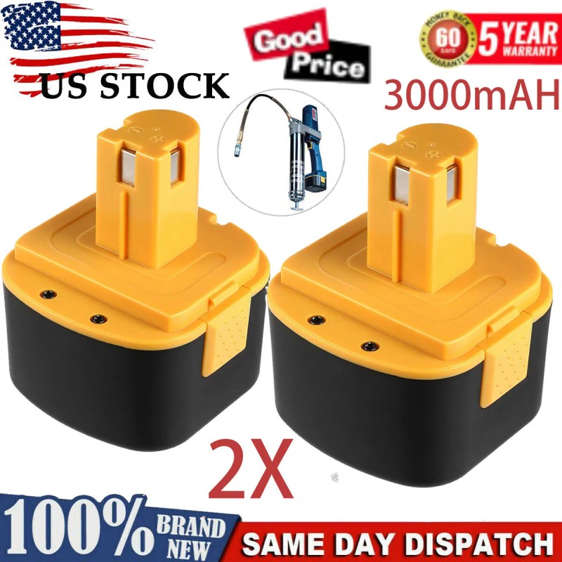 Powerextra 2-Pack 12V Battery For Lincoln PowerLuber Grease Gun LIN-1201