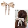 White Satin Bow Hair Clips for Girls Women Ribbon Bows