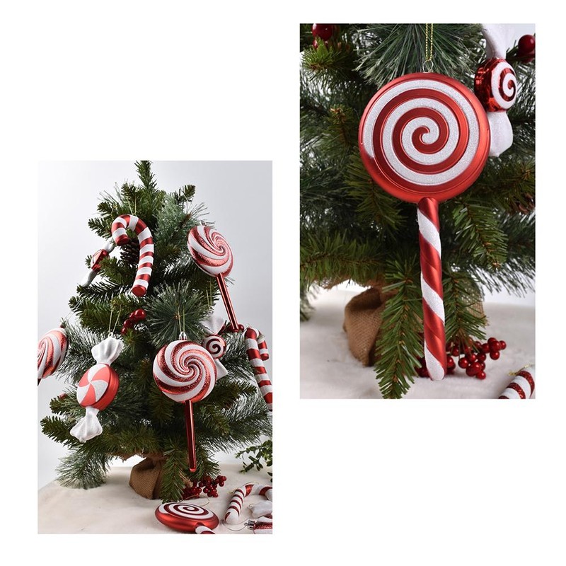 Red and White Lollipop Christmas Decorations Small Combinations Red and