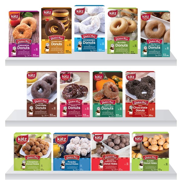 Katz Gluten Free Donut Variety Pack, 8.16 Pounds | Dairy Free, Nut Free, Soy Free, Gluten Free | Kosher (Pack Of 13)