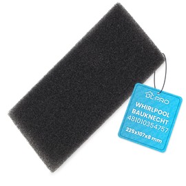 DL-pro Foam Filter 225 x 107 x 8 mm for Whirlpool Bauknecht 481010354757 Base Filter Sponge Filter Foam Filter on Heat Exchanger Dryer Tumble Dryer Washer (Pack of 1)