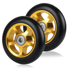 DBREAKS Stunt Scooter Wheels, Pack of 2 Scooter Replacement Wheels, 100 mm Scooter Wheels with ABEC, 9 Ball Bearings, Hardness 88A, Suitable for All Kinds of Scooters (Gold)