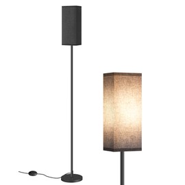 GOEBLESON Floor Lamp, Pole Lamp with Foot Switch, Modern Standing Lamp Shade, Minimalist Freestanding Lamp (Bulb Not Included), for Living Room, Bedroom Office FCC Listed, Black B07LD05