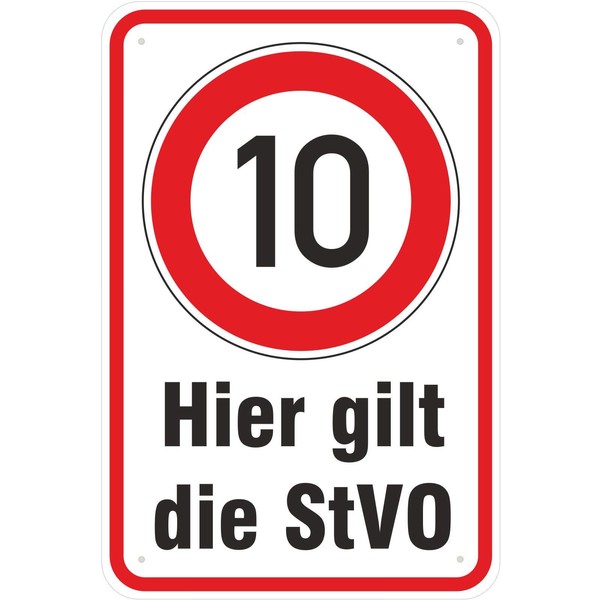 'Metal "You're Here Is Traffic 10 MPH Sign or Sticker