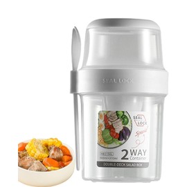 Taza de cereales para llevar – Tazón portátil de cereales de viaje, cuenco portátil de 38 onzas con cuchara, recipiente de leche y avena, taza de desayuno reutilizable para yogurt, parfait durante la