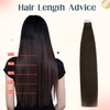 XDhair Haarverlängerung, selbstklebend, 20 Stück/50 g, Echthaar, 18 Ponce, Klebeband,