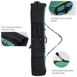 XCMAN Padded Snowboard Bag Expandable Snowboard Bag for Air Travel Adjustable Ski Bag Length 63-75In