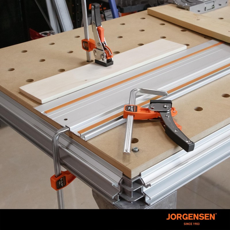 Jorgensen 6-5/8" Ratcheting Table Clamp, Quick Release Track Saw Clamp,