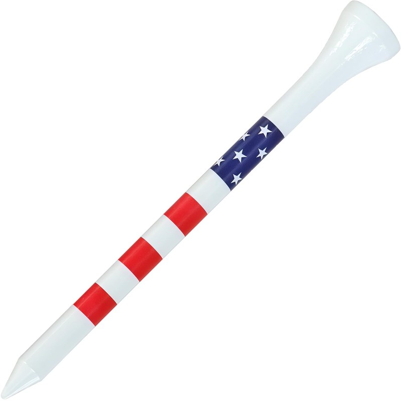 EWILLING Premium Bamboo Golf Tees Stars and Stripes with Mark