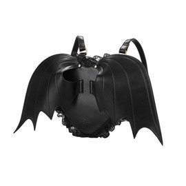 WHAMVOX Leather Bat Backpack for Women Durable Shoulder Straps Fashion Bat Pattern Large Compartment Perfect for School Shopping Beach