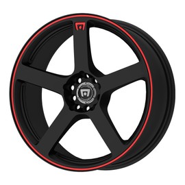 Motegi Racing MR116 Matte Black Wheel With Red Racing Stripe (15x6.5"/4x100, 114.3mm, +40mm offset)