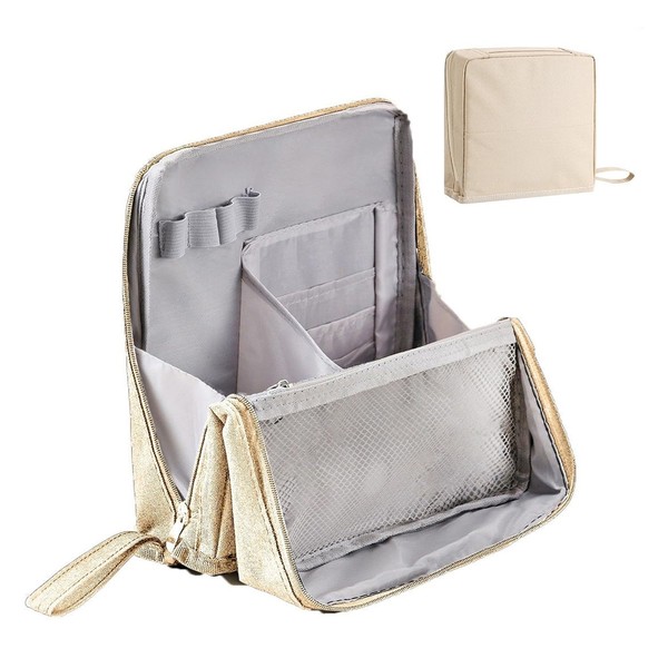 RYIOYK Doresty Cosmetic Bag, Stand Up Cosmetic Bag – Portable,