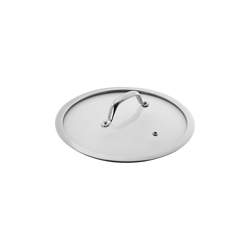 Glass Lid wide rim stainless steel handle 24cm