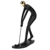 Golfer Sculpture Gold Head Hand Crafted Abstract Resin Golfer Ornament