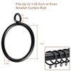 50Pcs Curtain Rings Black,Metal Drapery Rings with Eyelets, 1.5 inch
