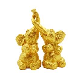 Symphonyw Mr & Mrs Elephant Statue, Loving Elephant Ornament for Home Living Room Desk Decoration Elephant Figurines Collection