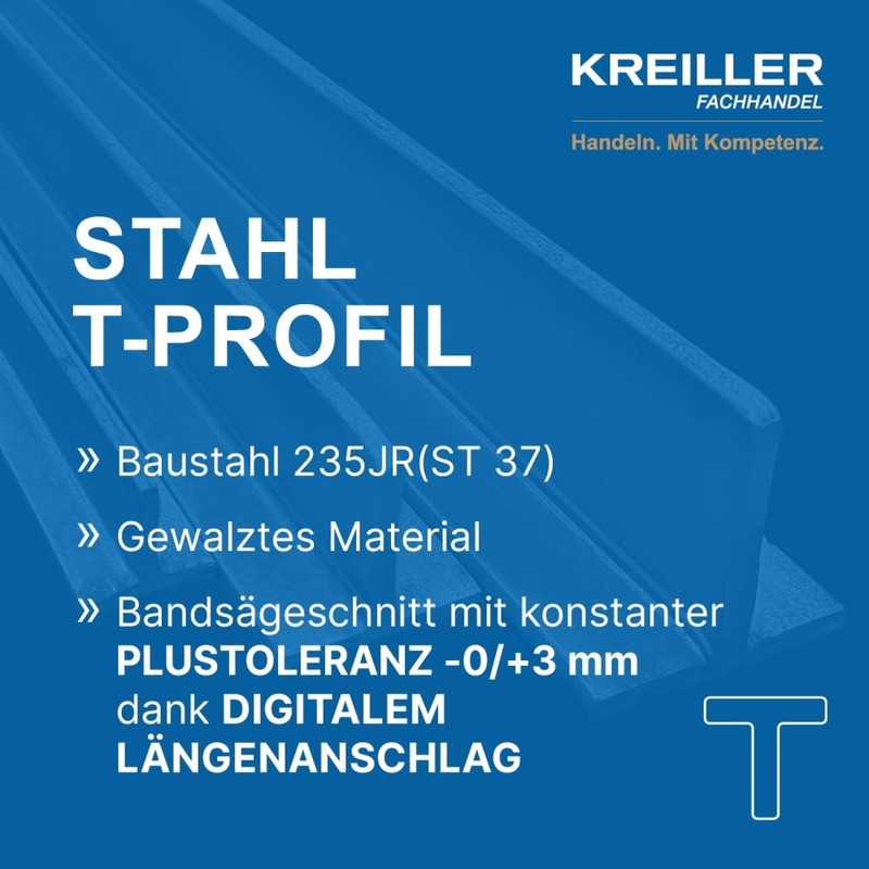 KREILLER Steel T Profile T-Steel Round Edge Material Type Steel