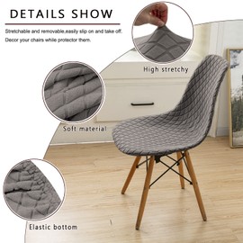 SHENGYIJING Dining Chairs Covers Set of 2/4/6, Style Shell Mid Century Modern Chair Sipcover, Upholstered Accent Side Chair Covers (Brownish Red, 6 Pieces)