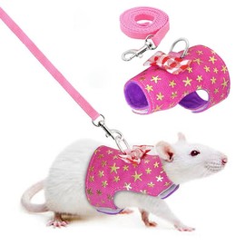 Hamster for Small Animals, Walk Lead, Squirrel Harness Leash for Small Animals, Adjustable, For Going Out, Harness Lead, Pet Towing Rope, Velcro Tape, Chest Attachment Type, Pig, Squirrel, Mouse Loss,