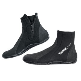 SEAC The Regular Boot, 5 mm Neoprene Short Diving Boots with Semi-Rigid Sole and Heel and Ankle Protection Black 3X-Large