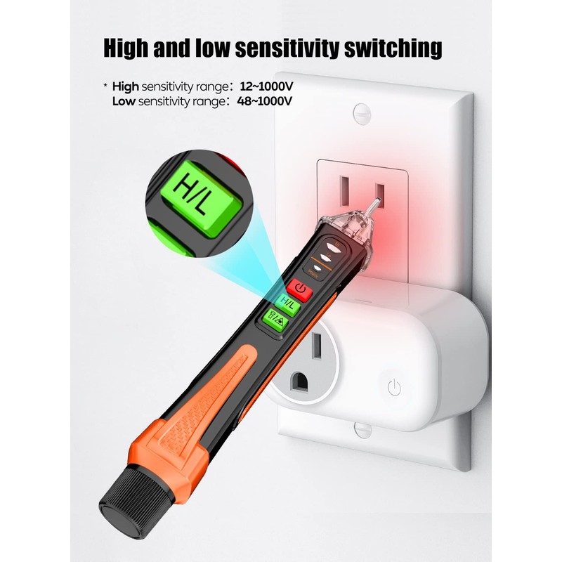 Aicevoos A1 Voltage Tester/Non-Contact Voltage Tester with Range AC 12V-1000V/48V-1000V,