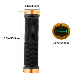 QitinDasen 1 Pair Professional Bicycle Handlebar Grips, Non-Slip Rubber Bicycle Grips, Ergonomic Bicycle Grips, Bicycle Grips Protector for MTB BMX (Golden)