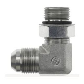Brennan 6801-08-08-NWO-FG Forged Steel JIC Flared Tube Fitting, 90 Degree Elbow, 1/2" Tube OD JIC Male x 3/4-16 Male Straight Thread O-Ring Boss