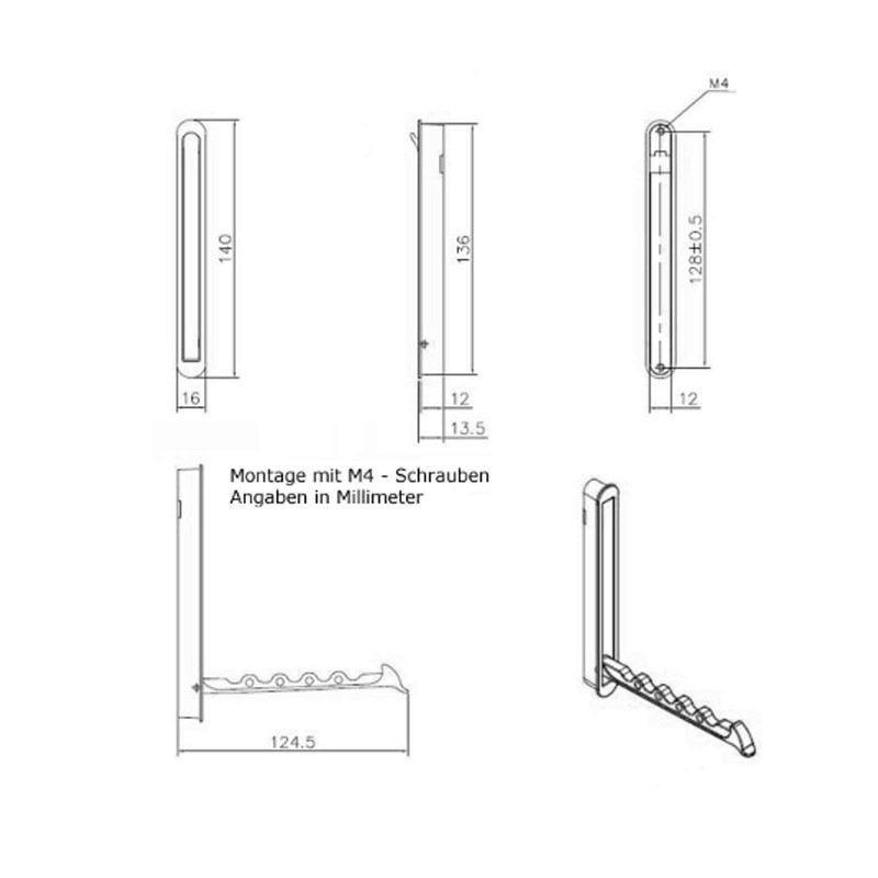 So-Tech Zilly SO97079 modern folding hooks, borehole spacing 128 mm,