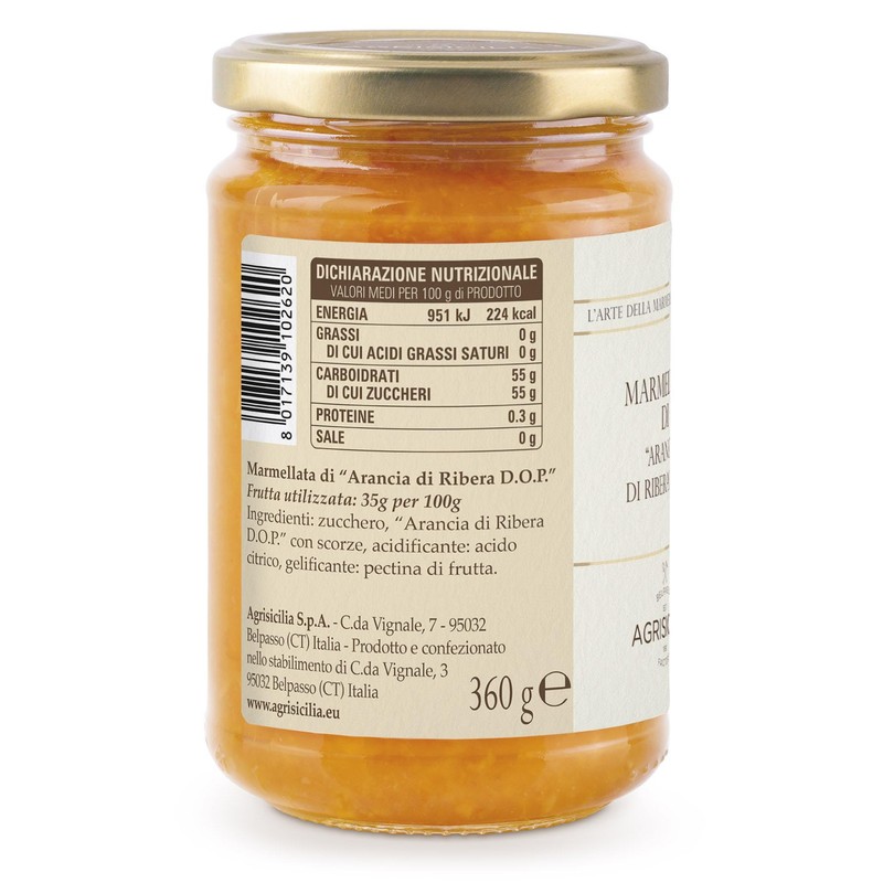 Agrisicilia Marmellata di Arancia di Ribera D.O.P.,agrumi di alta qualità