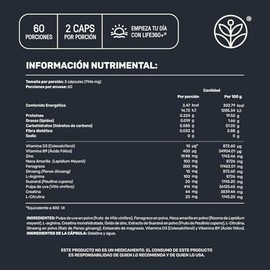 LIFE 360+ Fórmula Avanzada Platinum Mens Testo | 120 Cápsulas | Maca Negra, Maca Roja y Amarilla, L-Arginina, Creatina, Zinc, Vitamina D, Magnesio, Ginseng y Guarana | Suplemento Alimenticio