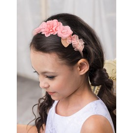 IYOU Flowers Wedding Hair Bands Pink Flower Headpiece Butterfly Birthday Party Hair Accessories for Girls