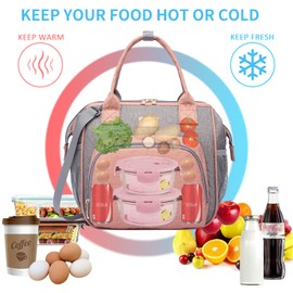 Lunch bags Insulated Lunch Box for Women Men,3 Carrying Way Large Tote Bag,Leakproof Reusable Cooler Backpack with Adjustable Shoulder Strap for Office Picnic Beach