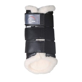 HKM 8585 Comfort Gaiters, Teddy Lining, Imitation Leather, Anatomical, Dark Blue, S