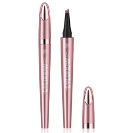 EIROVYA Magischer Augenbrauenstift mit 4 Mikrogabelspitzen, langlebiger wasserfester Augenbrauenstift und wischfester Augenbrauenstift, sorgt für natürlich aussehende (Dunkelbraun), 1 Stück