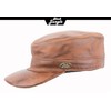 Black Jungle Castro Army Leather Cap Military Cap Biker Cap