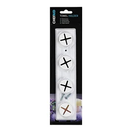 Chef Aid 4 Hole Tea Towel Holder, White