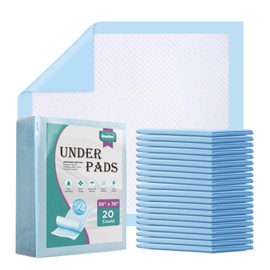Extra Large Disposable Bed Pads for Incontinence 36" x 36" - 20 Count, Leak-Proof Chucks Pads for Adults, Kids and Pets, Absorbent Disposable Underpads, Incontinence Bed Pads Disposable for Beds
