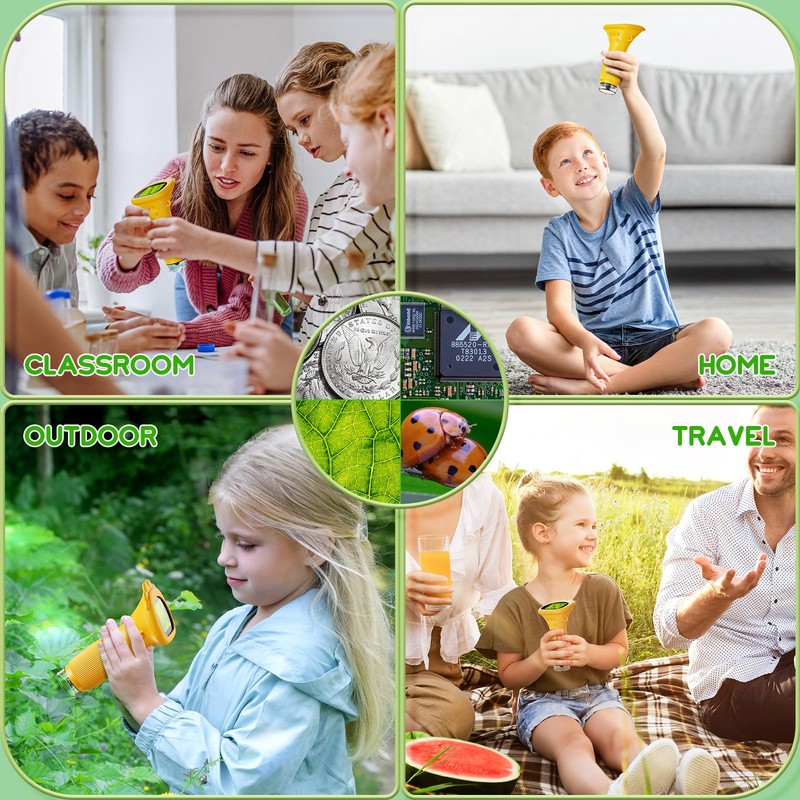 Microscope for Kids,Portable Microscope 2 Inch Screen Fixed Zoom-Educational Digital