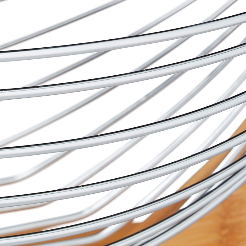 Relaxdays Fruit Hammock, Bamboo and Stainless Steel, Grid Design, Decorative