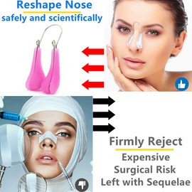 Nariz Shaper Clip Nariz Lifter Herramienta de levantamiento de belleza de seguridad suave silicona Rinoplastia Nariz Puente Corrector Adelgazante Dispositivo de Adelgazamiento para Nariz Ancha Crooked Mujeres (Morado)