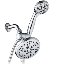 AquaDance 6-inch High Pressure 3-way Rainfall Shower Combo - Premium 6-Setting Rain Showerhead and 6-setting Hand Held Shower – Chrome Finish