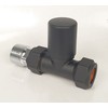 Oslo Black Straight Designer TRV Thermostatic Radiator & Towel Rail