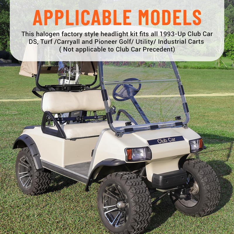 Drive-up Golf Cart Headlights, Halogen Headlights Factory Style for Club
