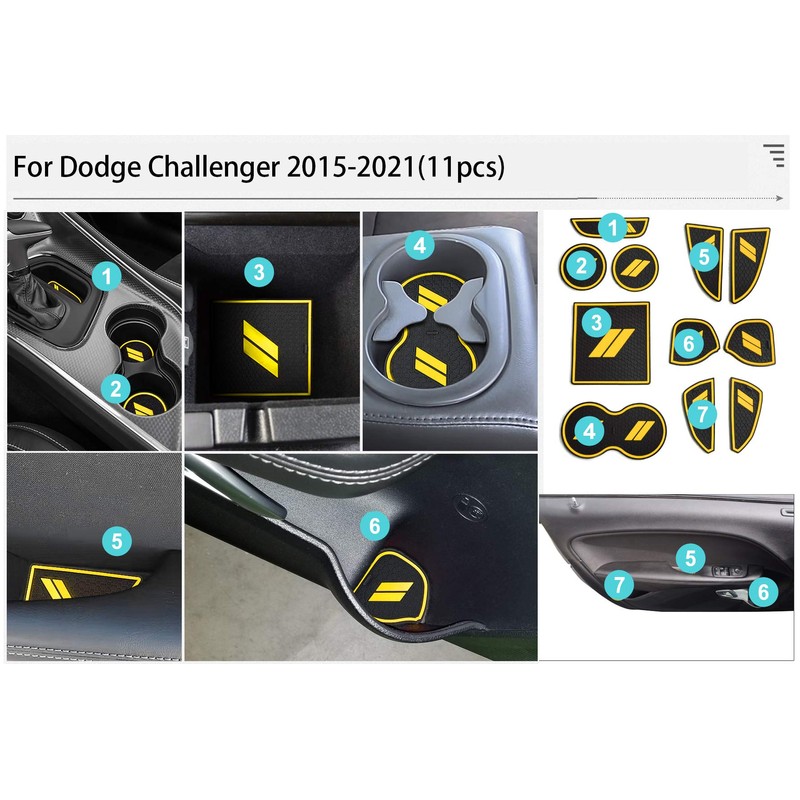 Auovo 11pcs Anti-dust Mats for Challenger Accessories 2015-2023 Custom Interior